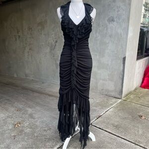 Vintage y2k Black Dark Fairy Prom Dress
